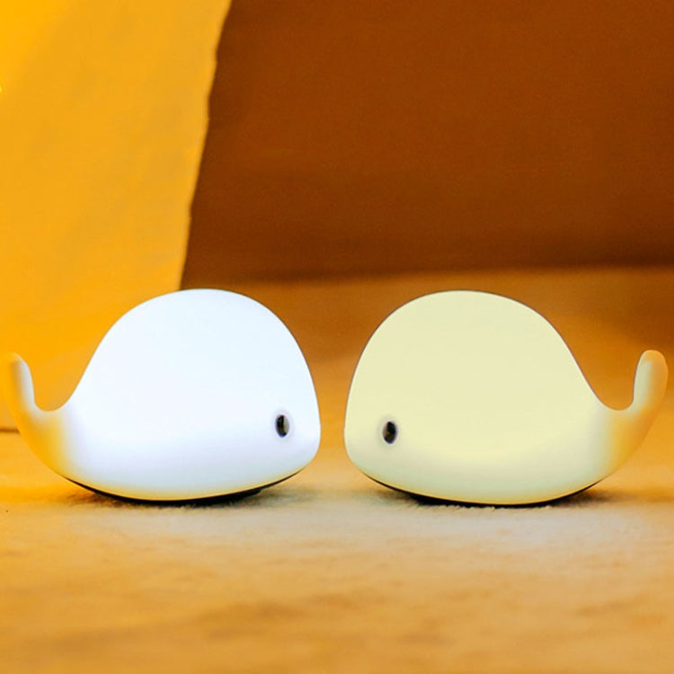 558 Dolphin Shape Patted Colorful Light, USB Charge Silicone Energy-saving LED Night Lamp(White)