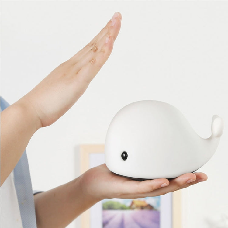 558 Dolphin Shape Patted Colorful Light, USB Charge Silicone Energy-saving LED Night Lamp(White)