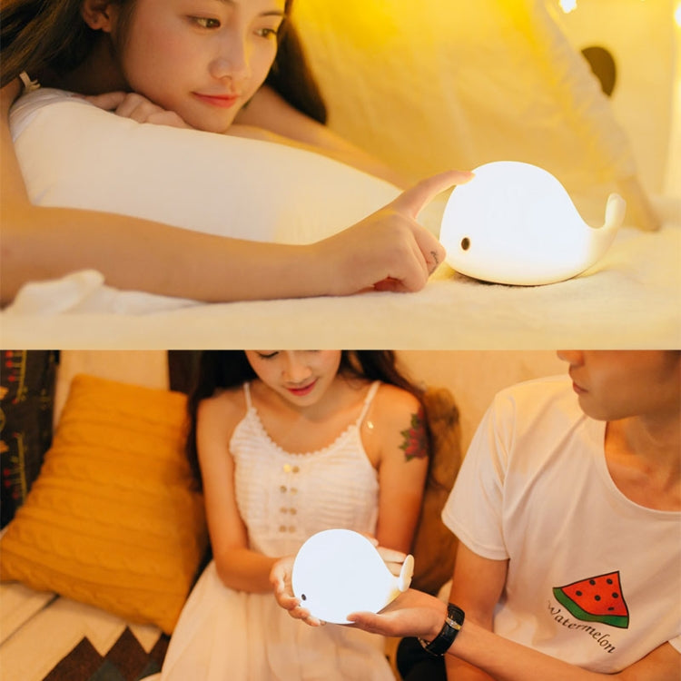 558 Dolphin Shape Patted Colorful Light, USB Charge Silicone Energy-saving LED Night Lamp(White)
