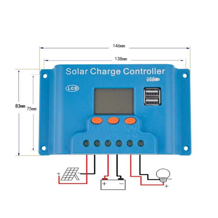 12V 10A Universal Lithium Lead Acid Solar Charging Controller