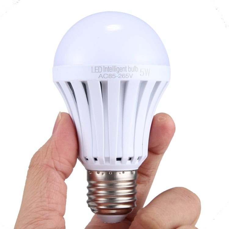 E27 5W SMD 5730 LED Bulbs, 10 LEDs 480 LM 6000-6500K LED Intelligent Emergency Ball Steep Lights, AC 85-265V