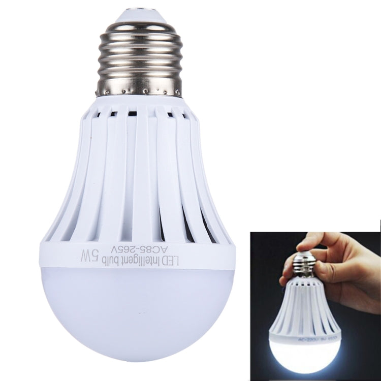 E27 5W SMD 5730 LED Bulbs, 10 LEDs 480 LM 6000-6500K LED Intelligent Emergency Ball Steep Lights, AC 85-265V