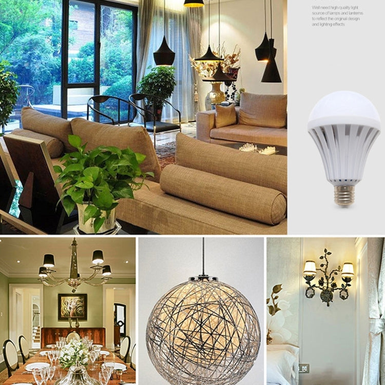 E27 7W SMD 5730 LED Bulbs, 14 LEDs 660 LM 6000-6500K LED Intelligent Emergency Ball Steep Lights, AC 85-265V