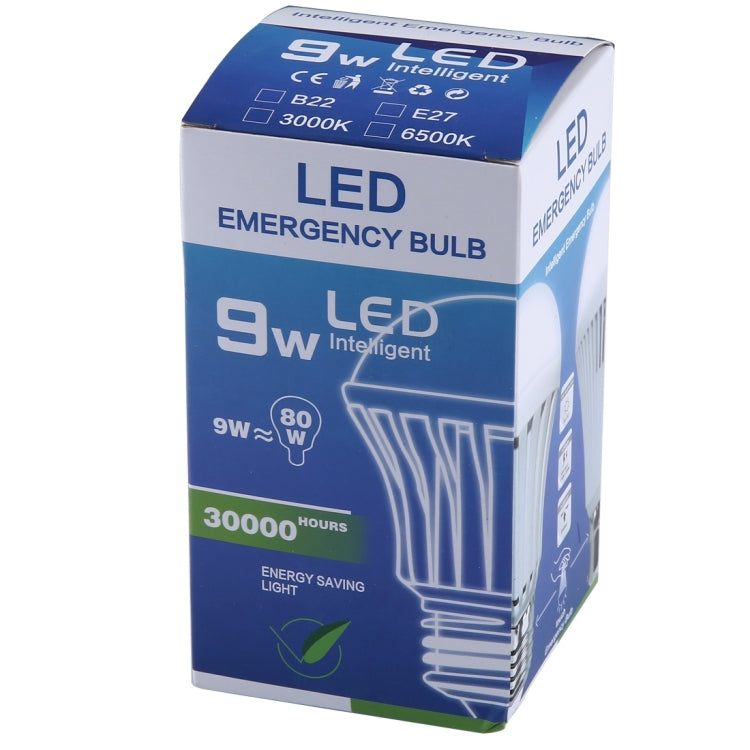 E27 9W SMD 5730 LED Bulbs, 18 LEDs 840 LM 6000-6500K LED Intelligent Emergency Ball Steep Lights, AC 85-265V