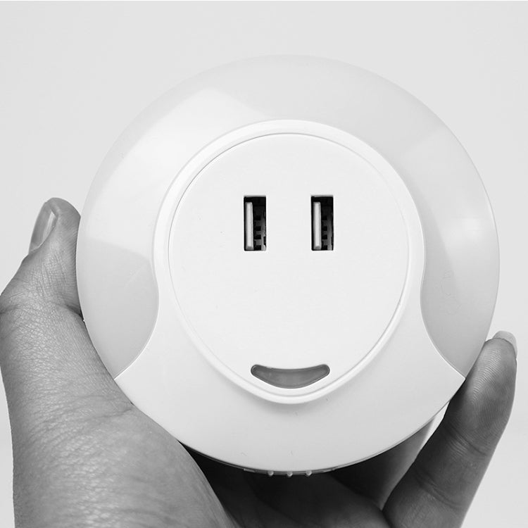 CH003 5V 3.1A LED Night Light, with Light Sensor and Dual USB Charge Port for Bedroom Home Illumination, US Plug
