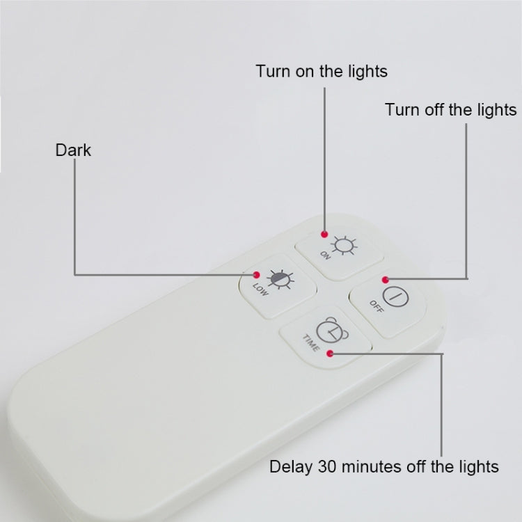 CL017 Natural Light LED Press the Lights , Remote Control Battery-Powered Bedroom Wall Night Light, Remote Control Distance: 10m