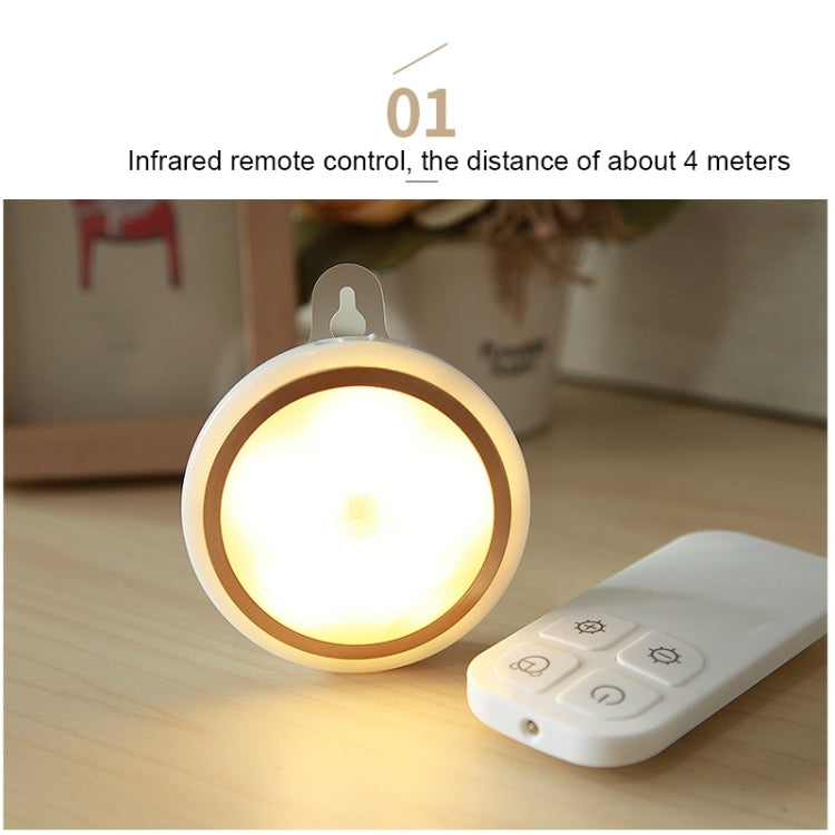 CL037 Warm White Light Infra-red Remote Control LED Night Light, Battery-Powered Bedroom Wall Light, Remote Control Dstance: 3-5m