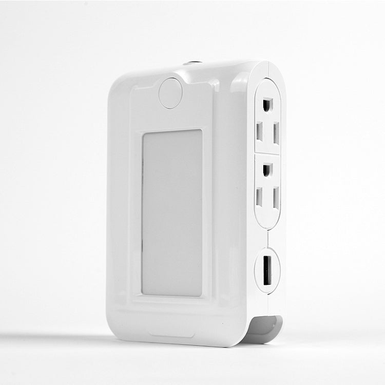 SE001 5V 2.1A LED Night Light , Dual USB Charge Port + 4 Sockets for Bedroom Home Illumination, US Plug