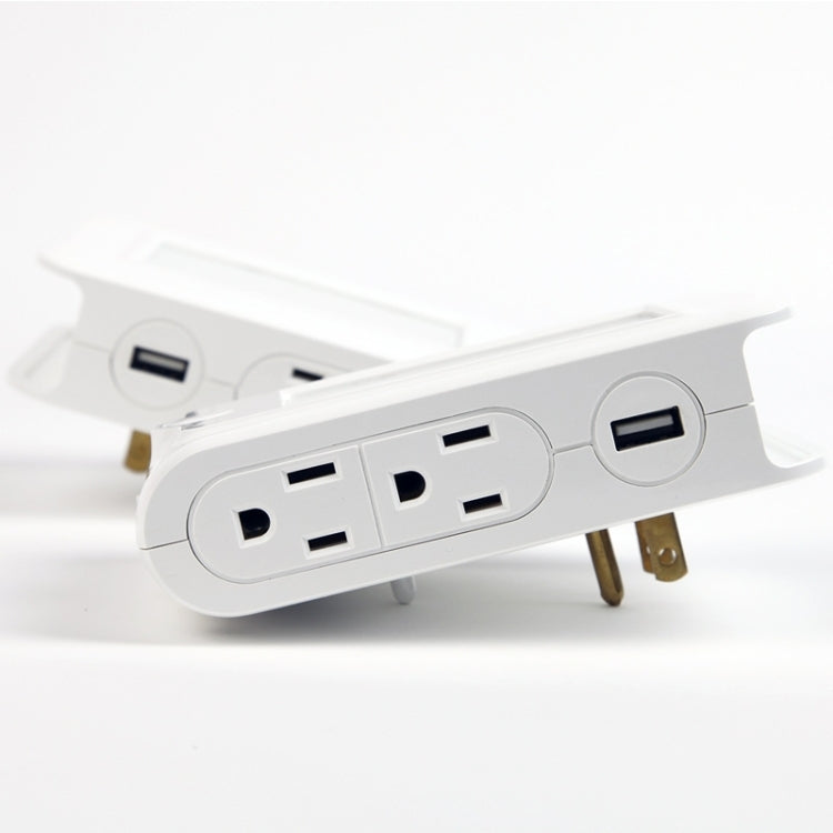 SE001 5V 2.1A LED Night Light , Dual USB Charge Port + 4 Sockets for Bedroom Home Illumination, US Plug