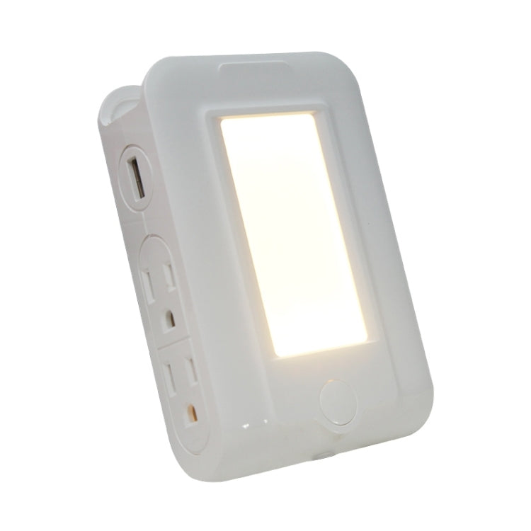 SE001 5V 2.1A LED Night Light , Dual USB Charge Port + 4 Sockets for Bedroom Home Illumination, US Plug