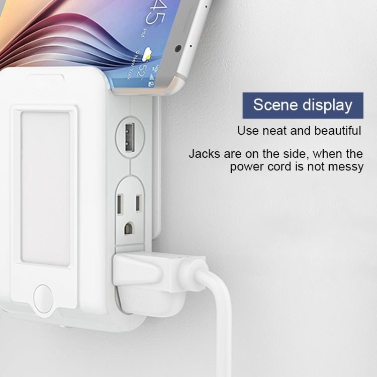 SE001 5V 2.1A LED Night Light , Dual USB Charge Port + 4 Sockets for Bedroom Home Illumination, US Plug