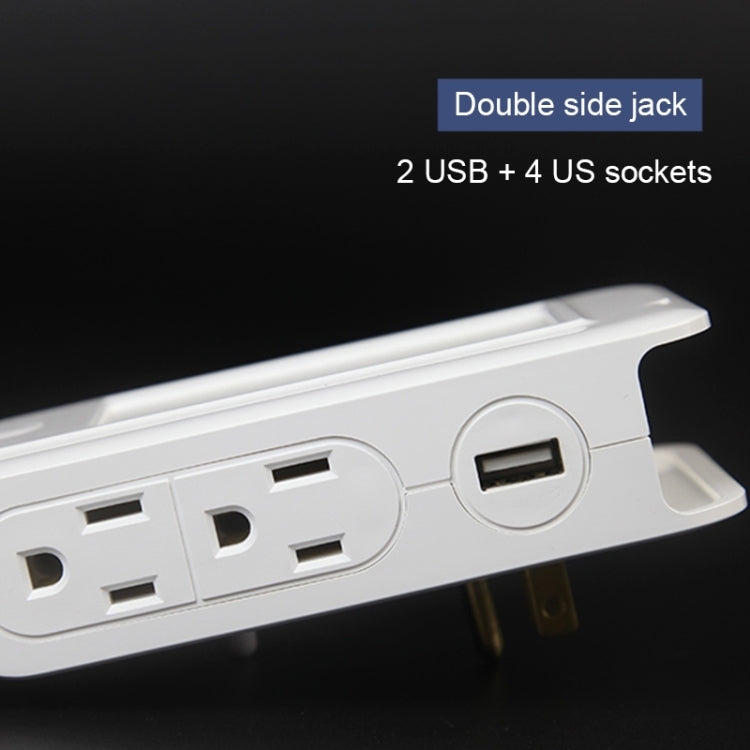 SE001 5V 2.1A LED Night Light , Dual USB Charge Port + 4 Sockets for Bedroom Home Illumination, US Plug