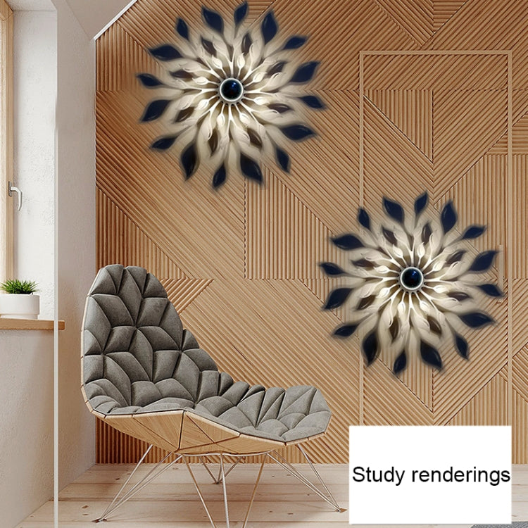 E14 5W Flower Shape Warm White LED Wall Light, Creative Acrylic Carve Shadow for Bedroom, Living Room, Diameter: 28cm, AC 110-220V(Black)