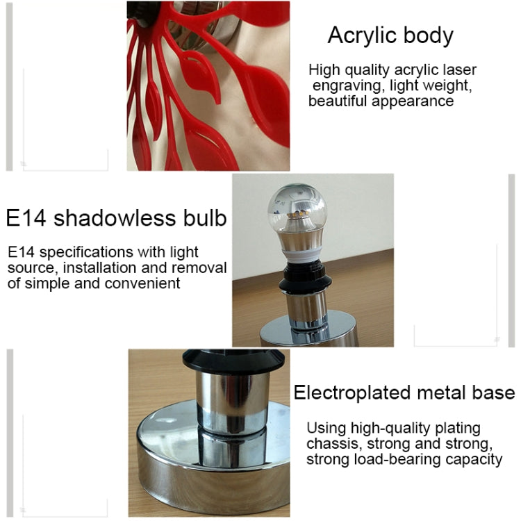 E14 5W Flower Shape Warm White LED Wall Light, Creative Acrylic Carve Shadow for Bedroom, Living Room, Diameter: 28cm, AC 110-220V(Black)