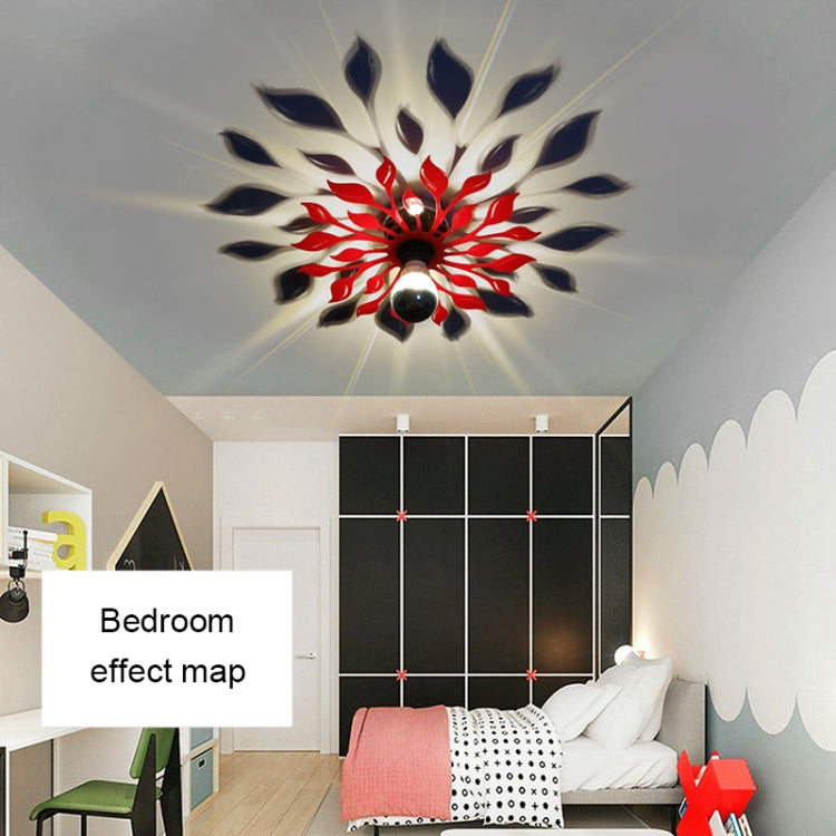 E14 5W Flower Shape Warm White LED Wall Light, Creative Acrylic Carve Shadow for Bedroom, Living Room, Diameter: 28cm, AC 110-220V(Black)