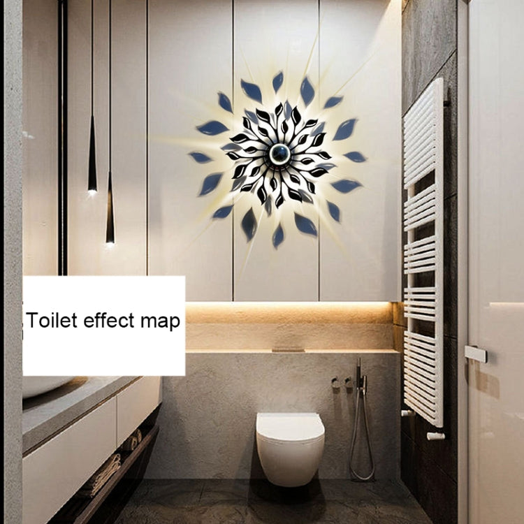 E14 5W Flower Shape Warm White LED Wall Light, Creative Acrylic Carve Shadow for Bedroom, Living Room, Diameter: 28cm, AC 110-220V(Black)