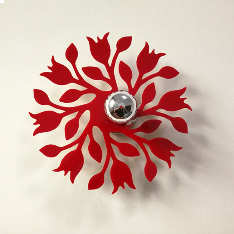 E14 5W Tulip Shape Warm White LED Wall Light , Creative Acrylic Carve Shadow for Bedroom, Living Room, Diameter: 28cm, AC 110-220V(Red)
