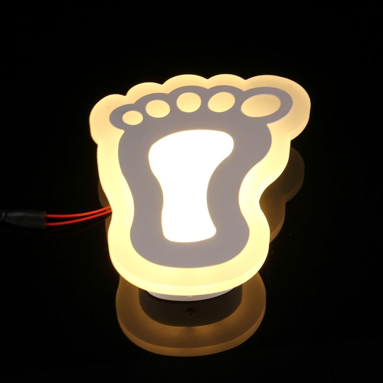 8W 3D Footprint LED SMD-2835 Acrylic Wall Light, Decoration Light, Size: 22.5x18cm, AC 180-265V(Warm White)