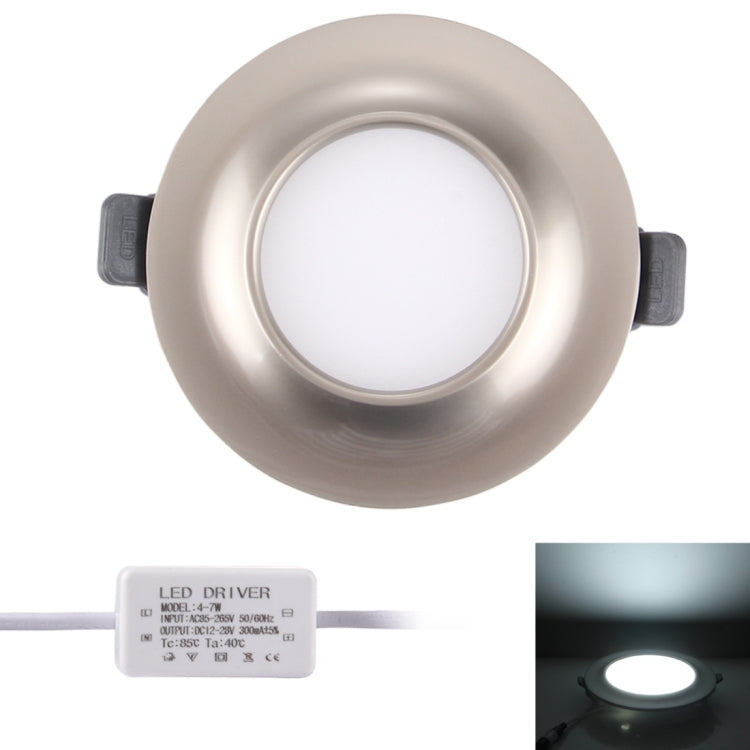 5W SMD 2835 White Light LED Ceiling Panel Light, 25 LEDs Round Electroplating with LED Driver, Surface Diameter: 90mm, AC 85-265V(Black)
