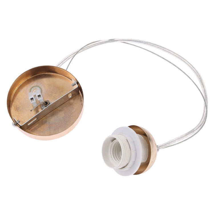 E27 Lamp Holder Plating Mirror DIY Ceiling Chandelier Light Bulbs Screw Base Socket, Cable Length: 50cm (Gold)
