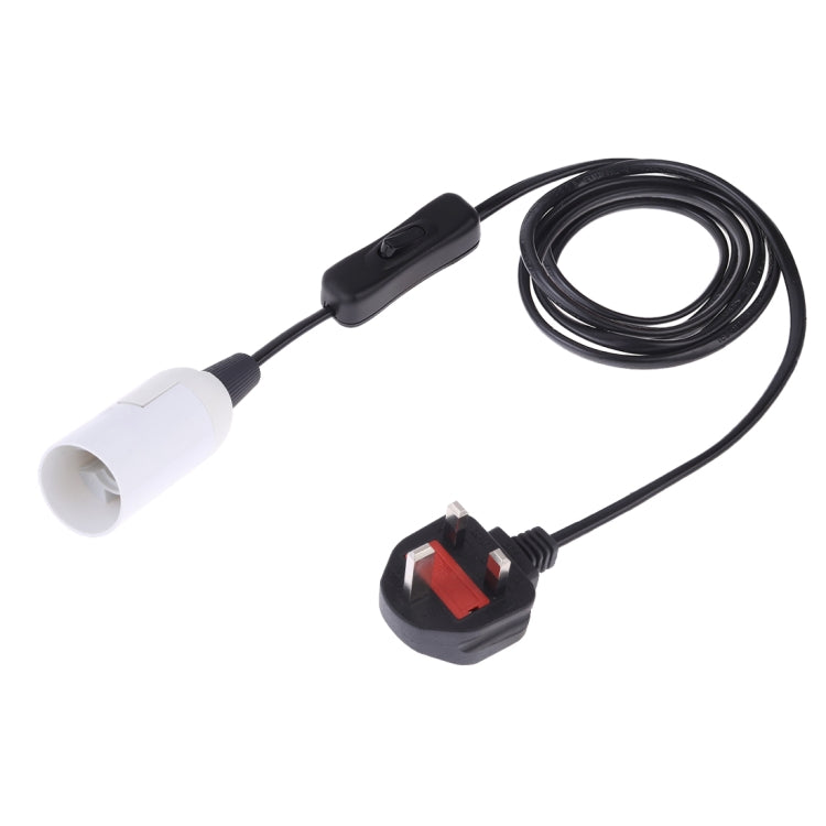 E14 Wire Cap Switch Lamp Holder Chandelier Power Socket with 1.8m Extension Cable, Big UK Plug