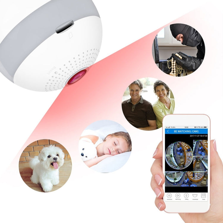 E27 3W 1080P LED Bulb Shape Wi-Fi IP Camera Wireless HD Home Security Panoramic 360 Degrees Light Sensing Bulb