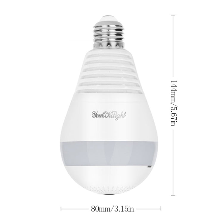 E27 3W 1080P LED Bulb Shape Wi-Fi IP Camera Wireless HD Home Security Panoramic 360 Degrees Light Sensing Bulb