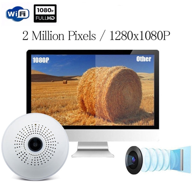 E27 3W 1080P LED Bulb Shape Wi-Fi IP Camera Wireless HD Home Security Panoramic 360 Degrees Light Sensing Bulb