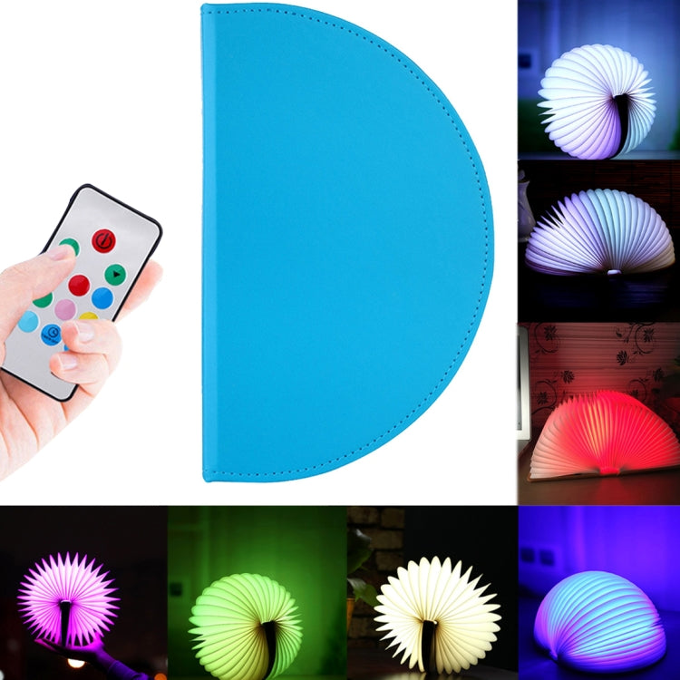 Foldable Pages Colorful Dimming Book Shape LED Light , Creative Portable USB Charging Semicircle Night Light with Remote Control