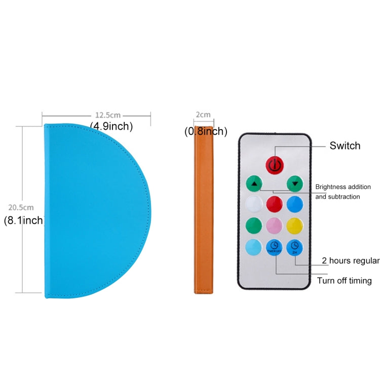 Foldable Pages Colorful Dimming Book Shape LED Light , Creative Portable USB Charging Semicircle Night Light with Remote Control