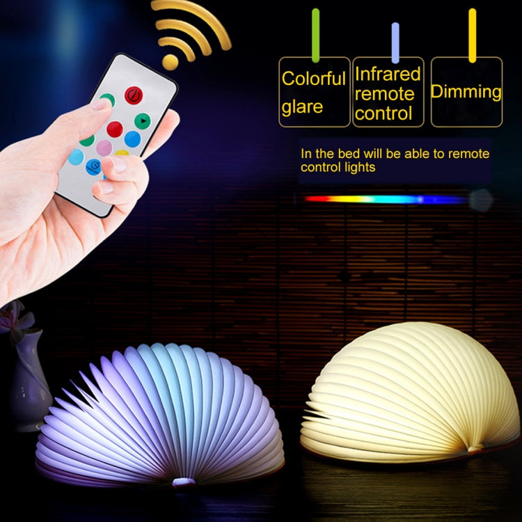 Foldable Pages Colorful Dimming Book Shape LED Light , Creative Portable USB Charging Semicircle Night Light with Remote Control