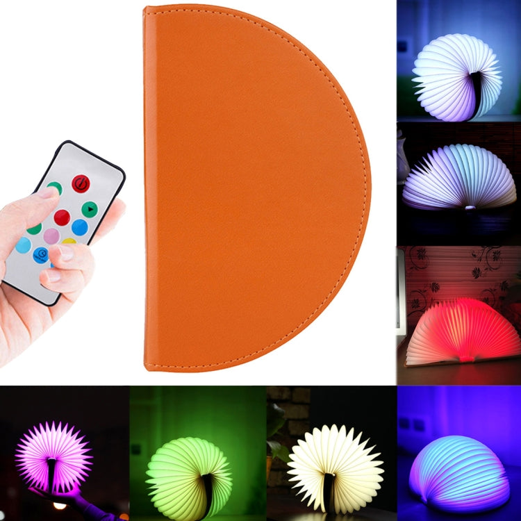 Foldable Pages Colorful Dimming Book Shape LED Light , Creative Portable USB Charging Semicircle Night Light with Remote Control