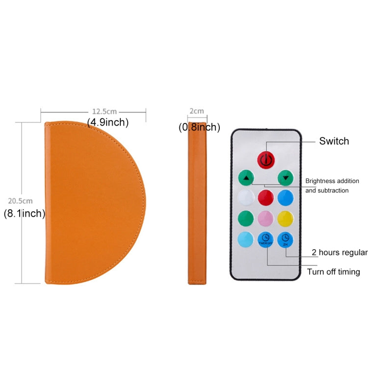 Foldable Pages Colorful Dimming Book Shape LED Light , Creative Portable USB Charging Semicircle Night Light with Remote Control