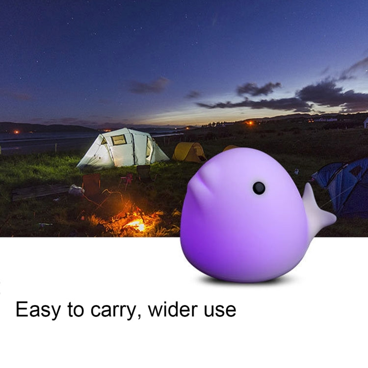 T10 Dolphin Shape Colorful LED Patted Night Light , USB Charge Silicone Energy-saving Lamp with Phone Holder
