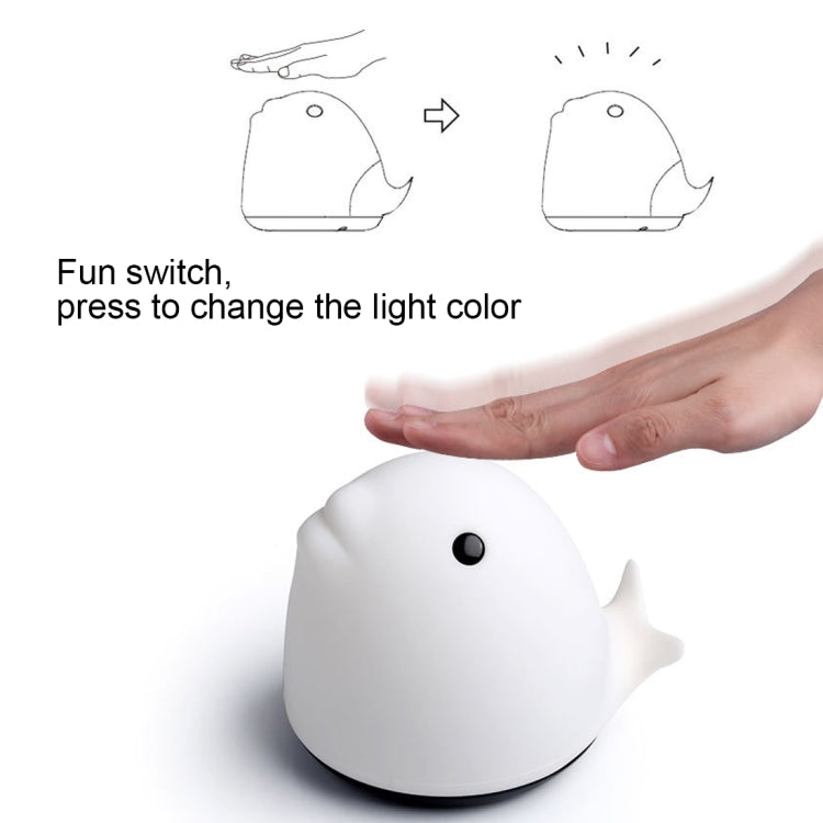 T10 Dolphin Shape Colorful LED Patted Night Light , USB Charge Silicone Energy-saving Lamp with Phone Holder