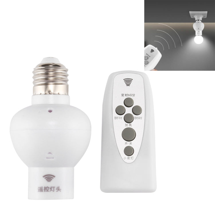 E27 Screw Sokcet Smart Remote Control Lamp Holder for AC 110-265V LED Lamp Night Light, Support Dimming & Timing