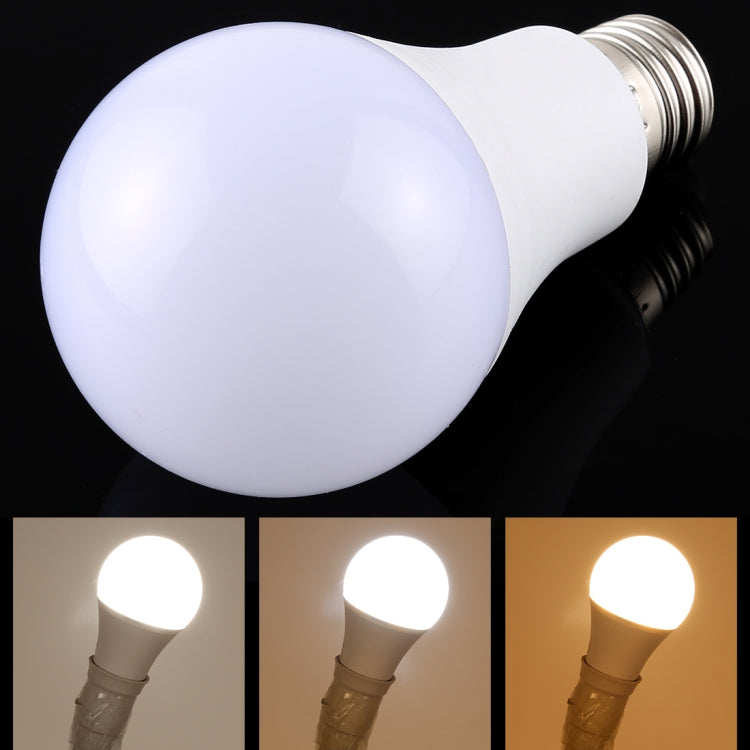 E27 12W 250-600LM Intelligent LED Bulb Energy Saving Light with Three Color Temperature, AC 85-250V