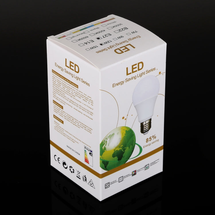 E27 12W 250-600LM Intelligent LED Bulb Energy Saving Light with Three Color Temperature, AC 85-250V