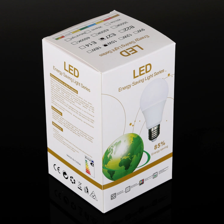 E27 15W 800-1125LM Intelligent LED Bulb Energy Saving Light with Three Color Temperature, AC 160-250V