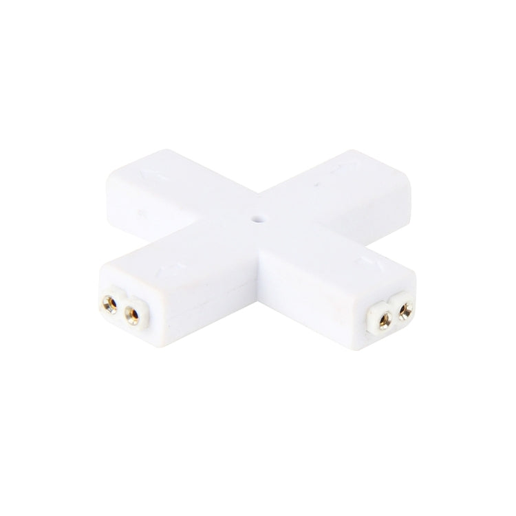 8mm 2pin Cross Solderless Clip-on Coupler Connector for LED Strip Light