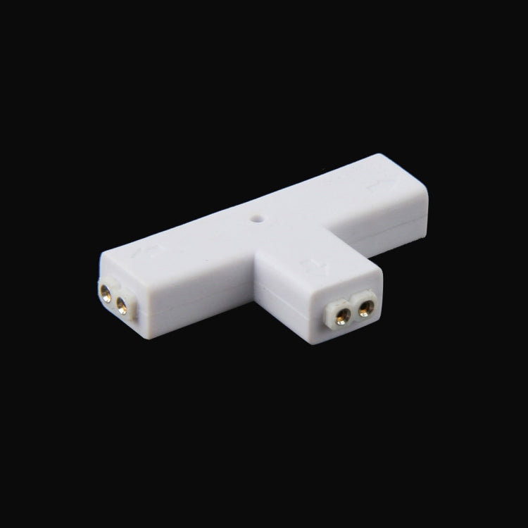8mm 2pin T-shaped Solderless Clip-on Coupler Connector for LED Strip Light