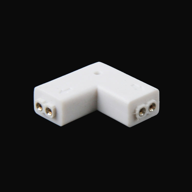 8mm 2pin L-shaped Solderless Clip-on Coupler Connector for LED Strip Light