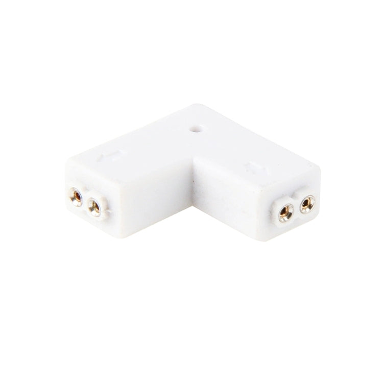 8mm 2pin L-shaped Solderless Clip-on Coupler Connector for LED Strip Light