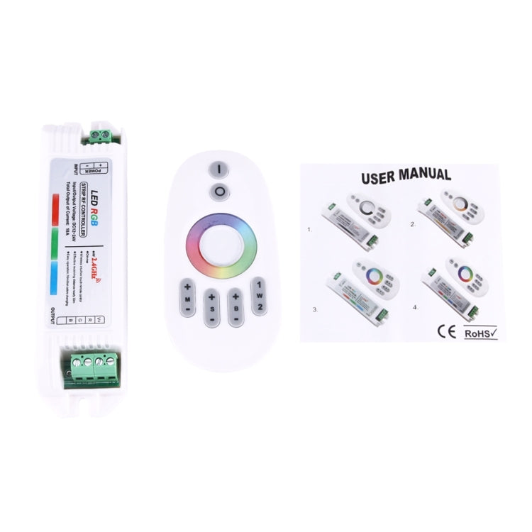 2.4GHz RF Wireless Touch Screen RGB LED Dimming Controller, DC 12-24V(White)