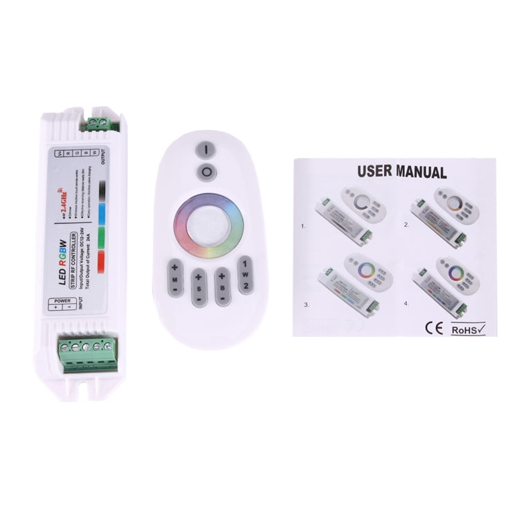 2.4GHz RF Wireless Touch Screen RGBW LED Dimming Controller, DC 12-24V(White)