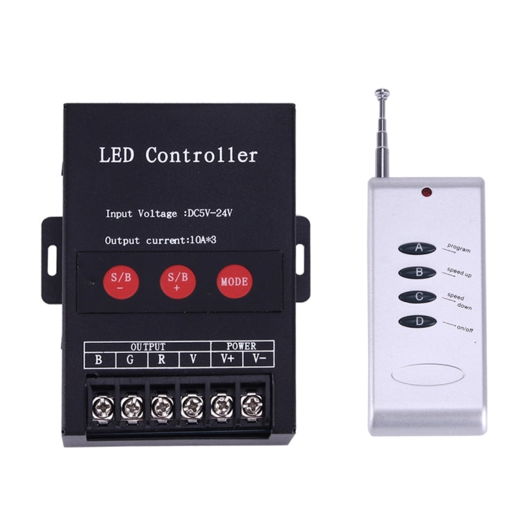360W 4 Keys RF Remote Control Iron Shell LED Controller, DC 5-24V(Black)
