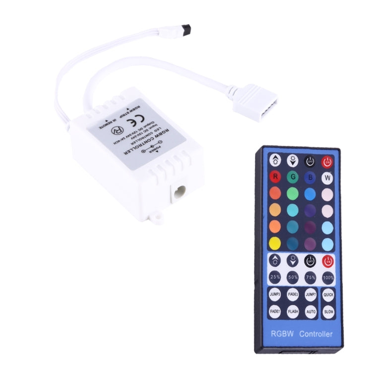 RGBW Plastic Shell LED Remote Controller with 40 Keys Remote Control, DC 12-24V(White)