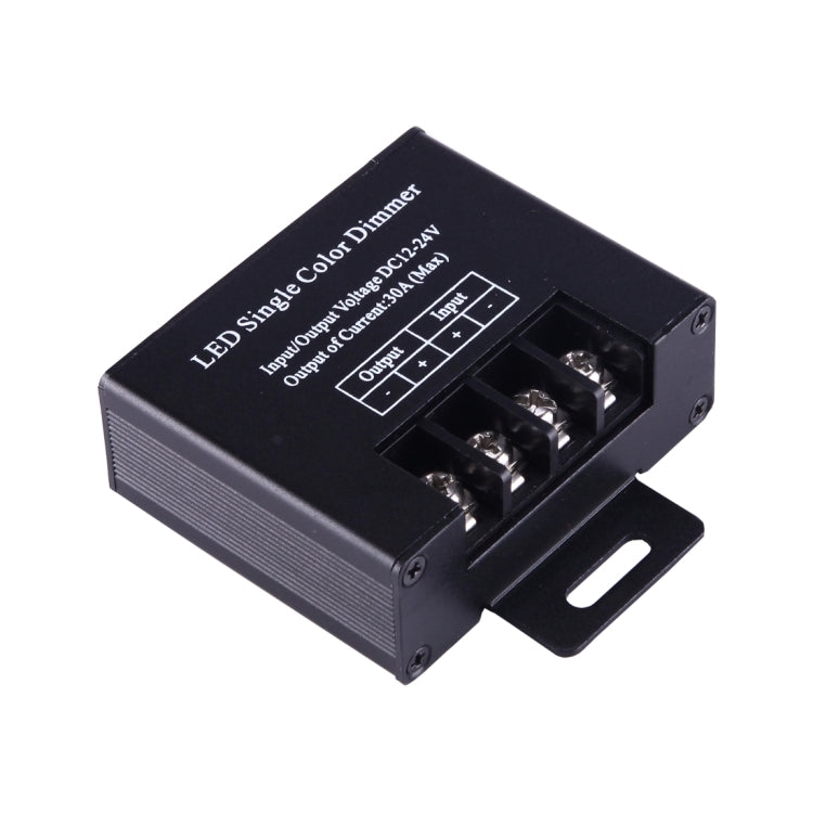 High Power Iron Shell Wireless Remote LED Single Color Dimmer LED Controller with Remote Control, 30A DC 12-24V(Black)