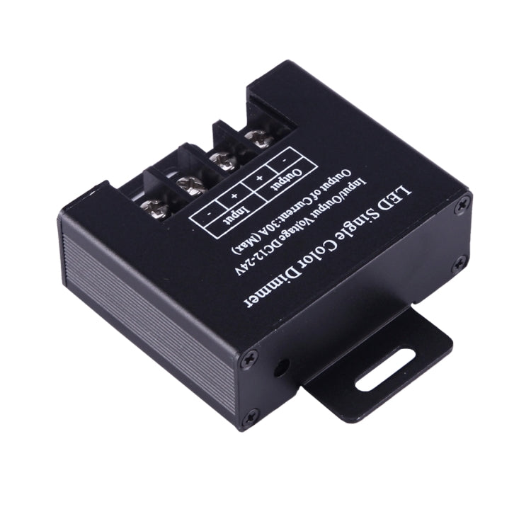 High Power Iron Shell Wireless Remote LED Single Color Dimmer LED Controller with Remote Control, 30A DC 12-24V(Black)