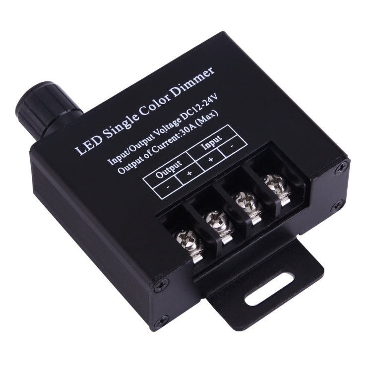 High Power Iron Shell Single Color Manual Dimmer LED Controller, DC 12-24V(Black)